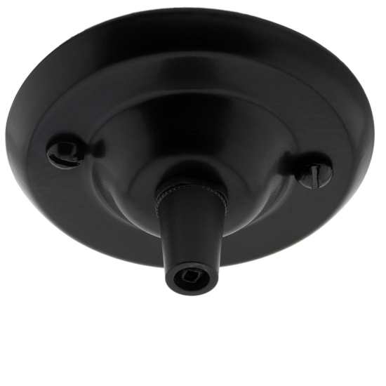 Ceiling Rose with Metal Cord Grip in Matte Black Finish Ceiling Rose with Metal Cord Grip in Matte Black Finish