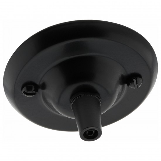 Matt Black Ceiling Pendant Kit and B22 Bronze Lampholder with Black Flex