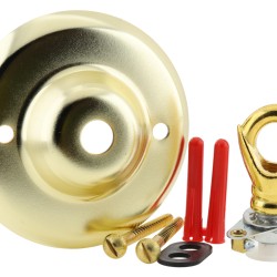 Ceiling Rose with Deco Style Loop in Brass Effect