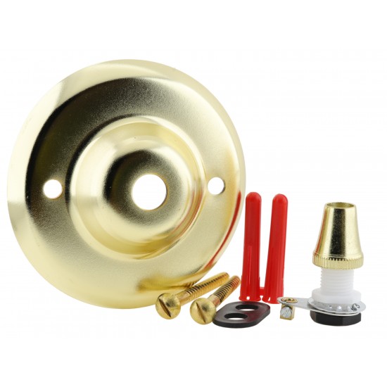 Ceiling Rose with Metal Cord Grip in Brass Effect Ceiling Rose with Metal Cord Grip in Brass Effect