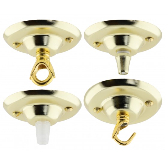 Ceiling Rose with Deco Style Hook in Brass Effect Ceiling Rose with Deco Style Hook in Brass Effect