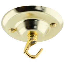 Ceiling Rose with Deco Style Hook in Brass Effect Ceiling Rose with Deco Style Hook in Brass Effect