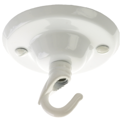 Ceiling Rose with Deco Style Hook in Gloss White Finish Ceiling Rose with Deco Style Hook in Gloss White Finish