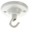 Ceiling Rose with Deco Style Hook in Gloss White Finish