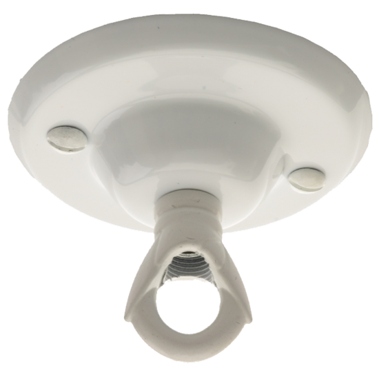 Ceiling Rose with Deco Style Loop in Gloss White Finish