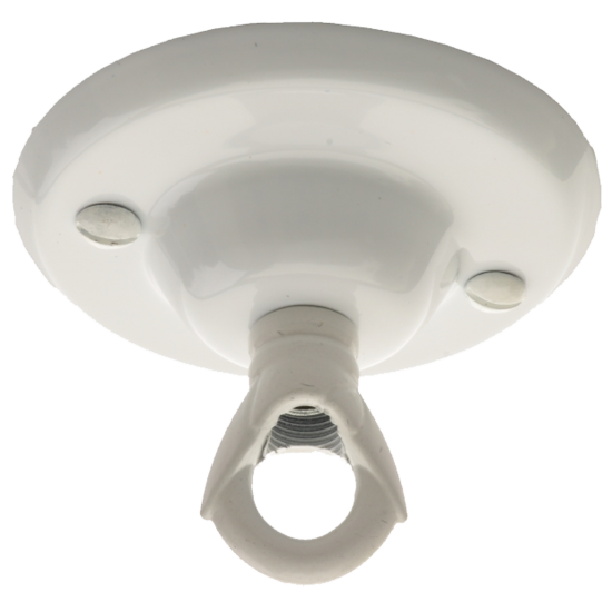 Ceiling Rose with Deco Style Loop in Gloss White Finish Ceiling Rose with Deco Style Loop in Gloss White Finish