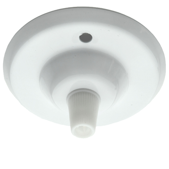 Ceiling Rose with Nylon Cord Grip in Gloss White Finish Ceiling Rose with Nylon Cord Grip in Gloss White Finish