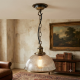 Hand-Antiqued Solid Brass Ceiling Rose with Metal chain hook