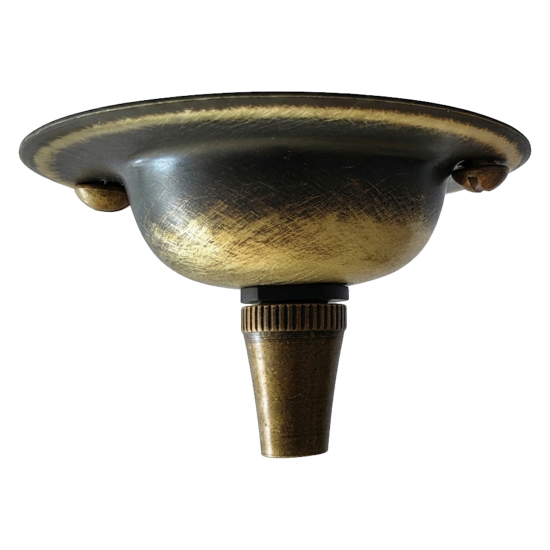 Hand-Antiqued Solid Brass Ceiling Rose with Metal Cord Grip