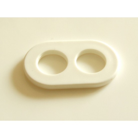 Cord Wire Grip Clamp Gland Grommet Two Hole 6mm White