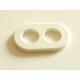 Cord Wire Grip Clamp Gland Grommet Two Hole 6mm White Cord Wire Grip Clamp Gland Grommet Two Hole 6mm White