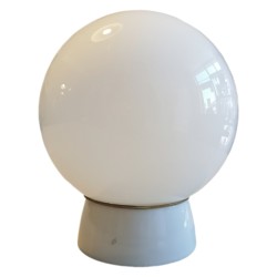 Bauhaus Styled Vintage 60's Ceramic and Milk Glass Globe Ceiling Light or Desk Lamp Fully Restored B22 Type Bauhaus Styled Vintage 60's Ceramic and Milk Glass Globe Ceiling Light or Desk Lamp Fully Restored B22 Type