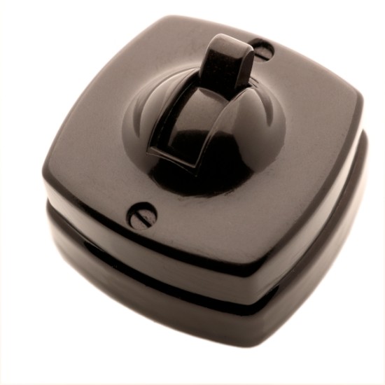 Britmac Vintage Toggle Bakelite Light Switch 1Way 1Gang Square Profile Britmac Vintage Toggle Bakelite Light Switch 1Way 1Gang Square Profile