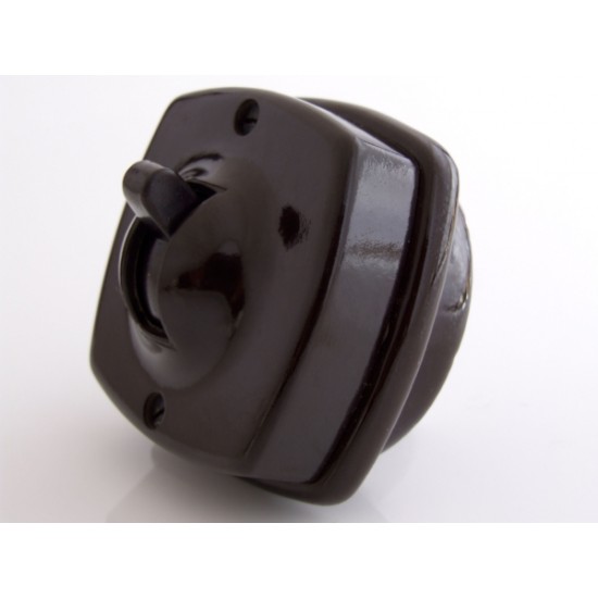 Britmac Vintage Bakelite Toggle Light Switch 1Way 1Gang Recessed In Brown Britmac Vintage Bakelite Toggle Light Switch 1Way 1Gang Recessed In Brown